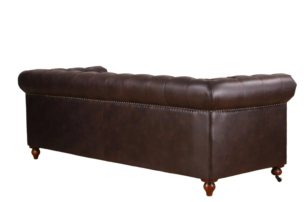 Huskins Chesterfield 3 Seater Sofa - Dark Brown
