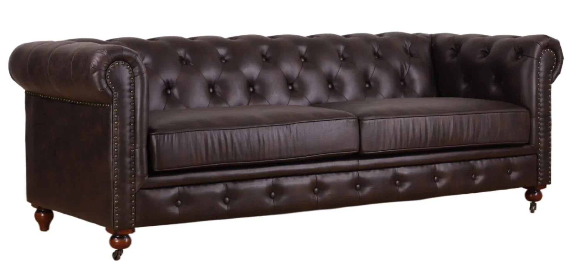 Huskins Chesterfield 3 Seater Sofa - Dark Brown