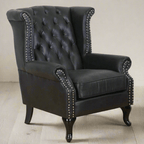 Huskins Large Wingback Chair with Ottoman