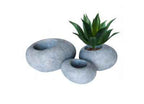 Pebble Shaped Outdoor Planter Set of 3 - Grey