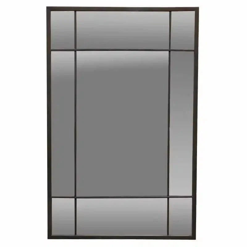 Iron Window Wall Mirror - Black