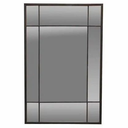 Iron Window Wall Mirror - Black