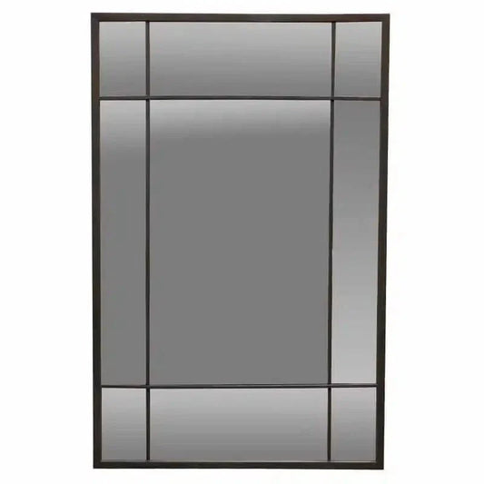 Iron Window Wall Mirror - Black