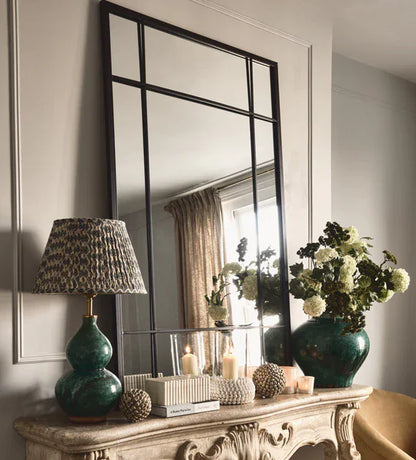 Iron Window Wall Mirror - Black
