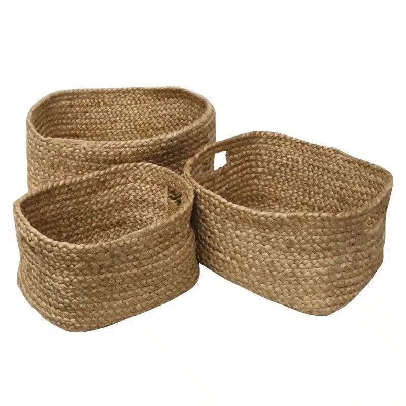 Jute Basket set/3 Door Handle