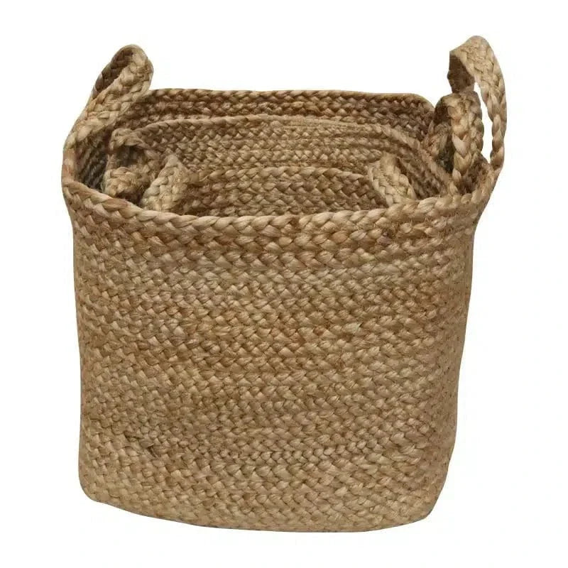Jute Basket set/3 Square Natural