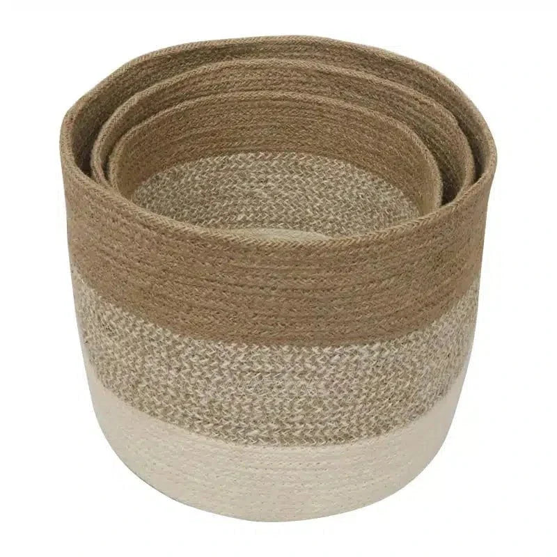Jute Natural/White set/3 Basket