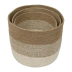 Jute Natural/White set/3 Basket