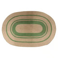 Jute Oval Door Mat - Natural/Green