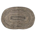 Jute Oval Door Mat Stripe