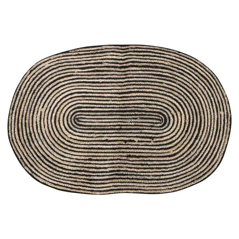 Jute Oval Door Mat Stripe