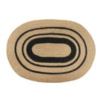Jute Oval Placemat - Black + Natural