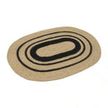 Jute Oval Placemat - Black + Natural