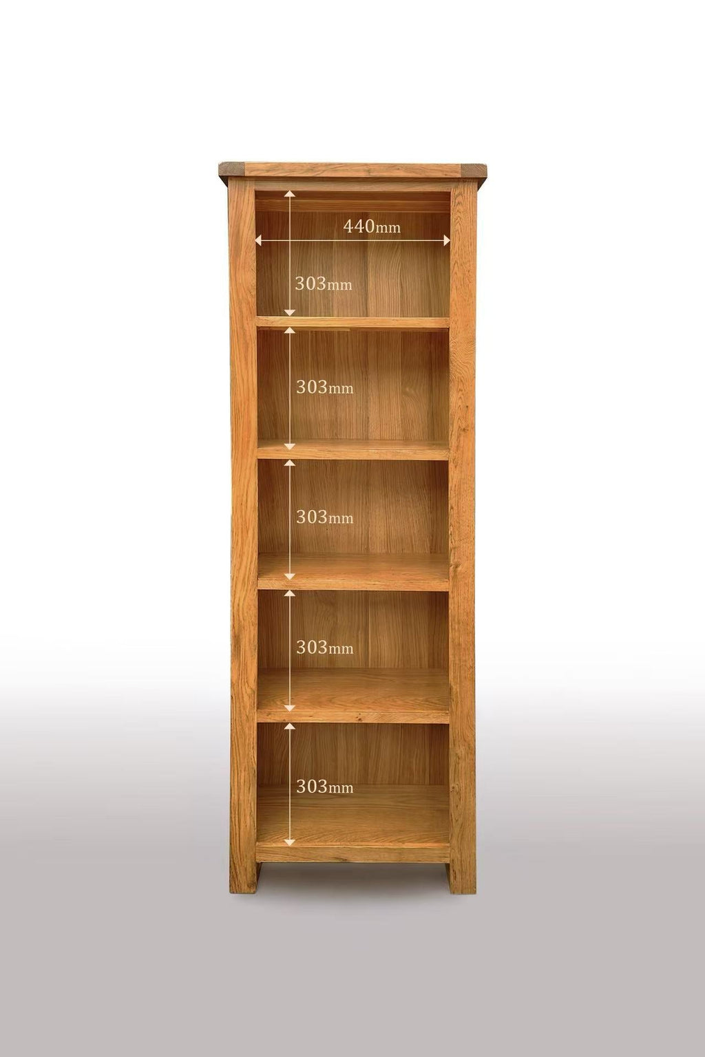 Kensington Oak Bookcase - 1800x600