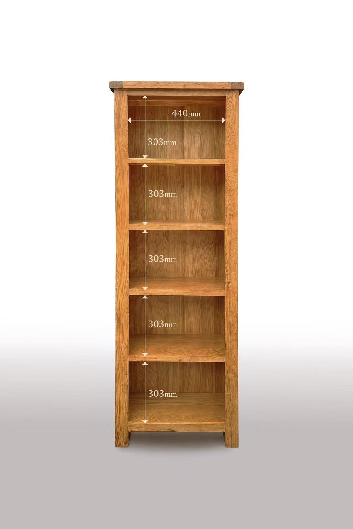 Kensington Oak Bookcase - 1800x600