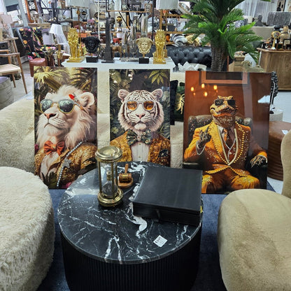 King Lion Framed Canvas Wall Art