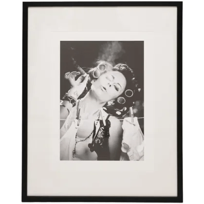 Lady with a Cigar Glass Framed Wall Art