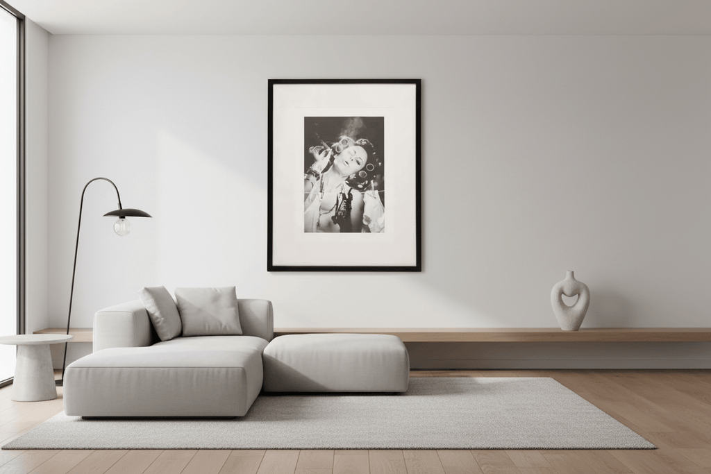 Lady with a Cigar Glass Framed Wall Art