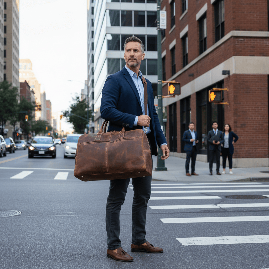 Leather Duffle Bag - The Voyager