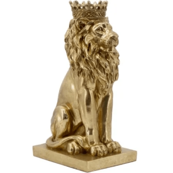 Lion with Crown Statue - Gold