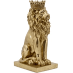 Lion with Crown Statue - Gold