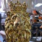 Lion with Crown Statue - Gold