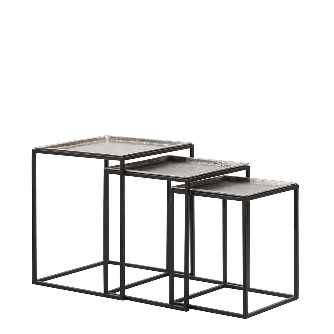 Lisbon Aluminium and Iron Side Table Set of 3 at Online8 Furniture Auckland NZ