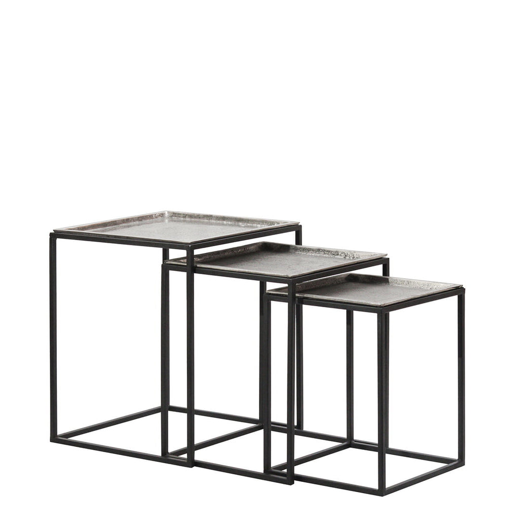 Lisbon Aluminium and Iron Side Table Set of 3 at Online8 Furniture Auckland NZ