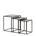 Lisbon Aluminium and Iron Side Table Set of 3 at Online8 Furniture Auckland NZ