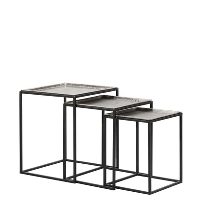 Lisbon Aluminium and Iron Side Table Set of 3 at Online8 Furniture Auckland NZ
