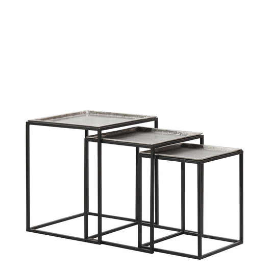 Lisbon Aluminium and Iron Side Table Set of 3 at Online8 Furniture Auckland NZ