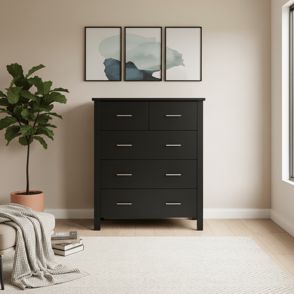 Loft Bedroom Suite - 6 Piece - Black