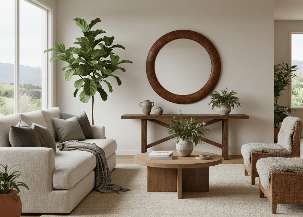 Lombardia Large Framed Round Wall Mirror - 1520mm