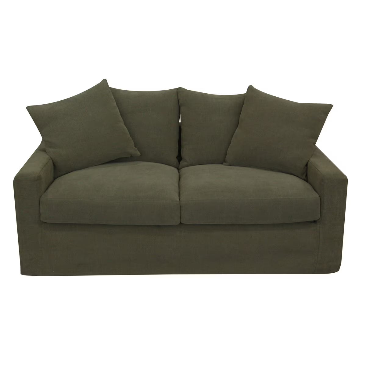 Lucca 2 Seater Slipcover Sofa - Olive