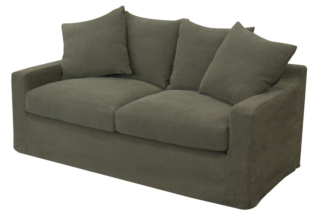 Lucca 2 Seater Slipcover Sofa - Olive