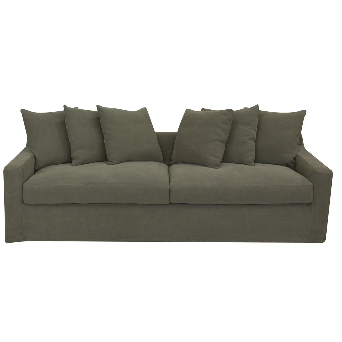 Lucca 3 Seater Slipcover Sofa - Olive