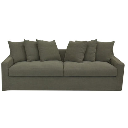 Lucca 3 Seater Slipcover Sofa - Olive