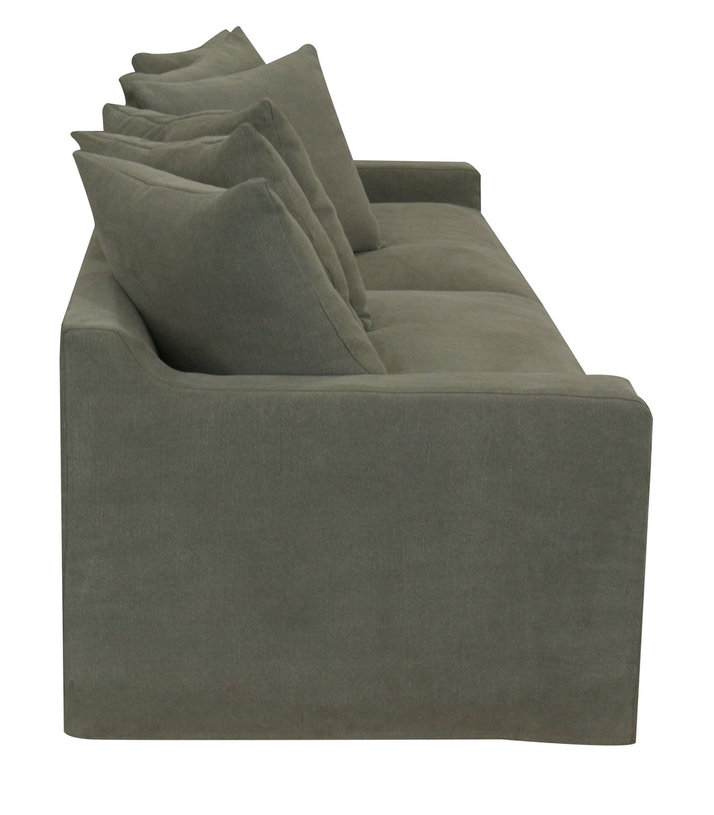 Lucca 3 Seater Slipcover Sofa - Olive