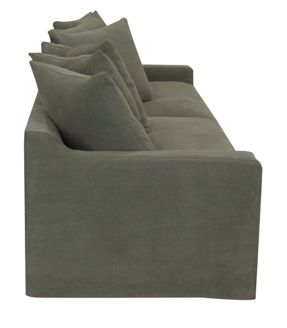 Lucca 3 Seater Slipcover Sofa - Olive