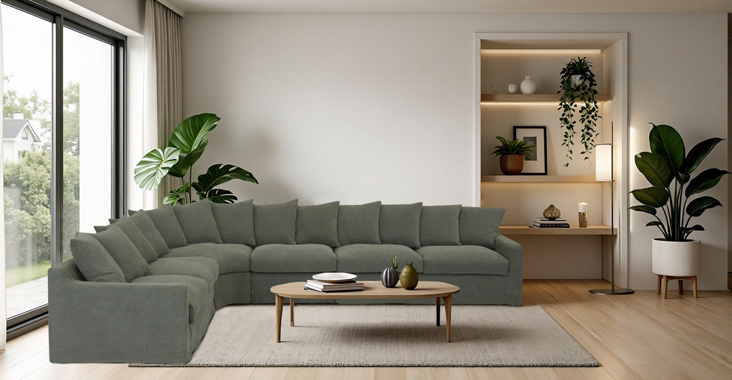 Lucca Modular Slipcover Lounge Suite - Olive