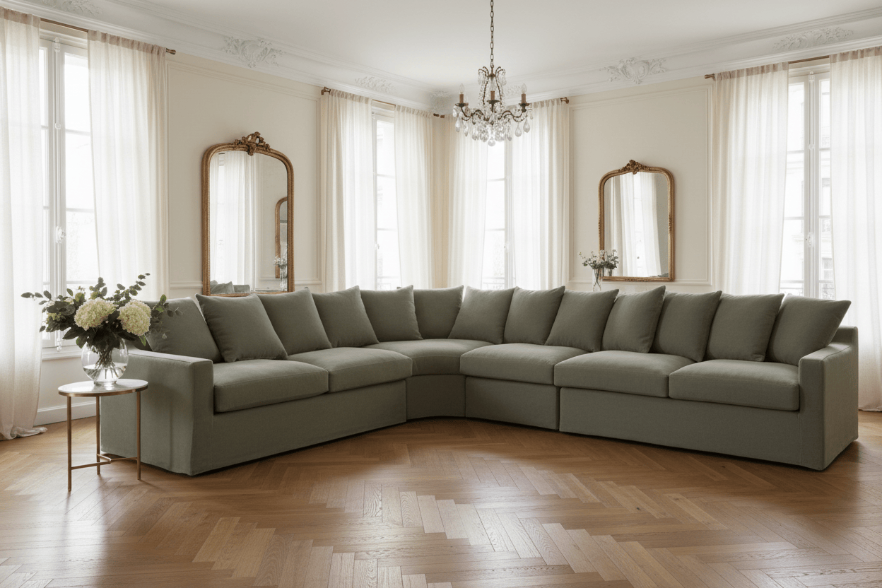 Lucca Modular Slipcover Lounge Suite - Olive