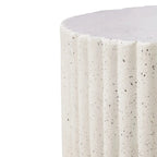 Lulu Ribbed MGO Round Coffee Table - White Fleck