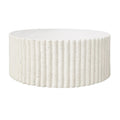 Lulu Ribbed MGO Round Coffee Table - White Fleck