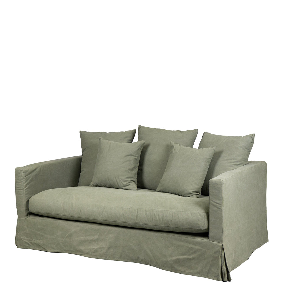 Luxe 2-Seater Slipcover Sofa | Forest Green