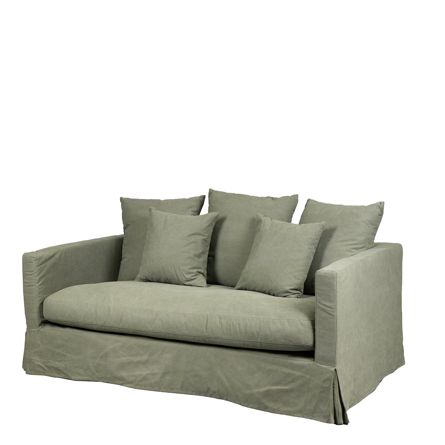 Luxe 2-Seater Slipcover Sofa | Forest Green