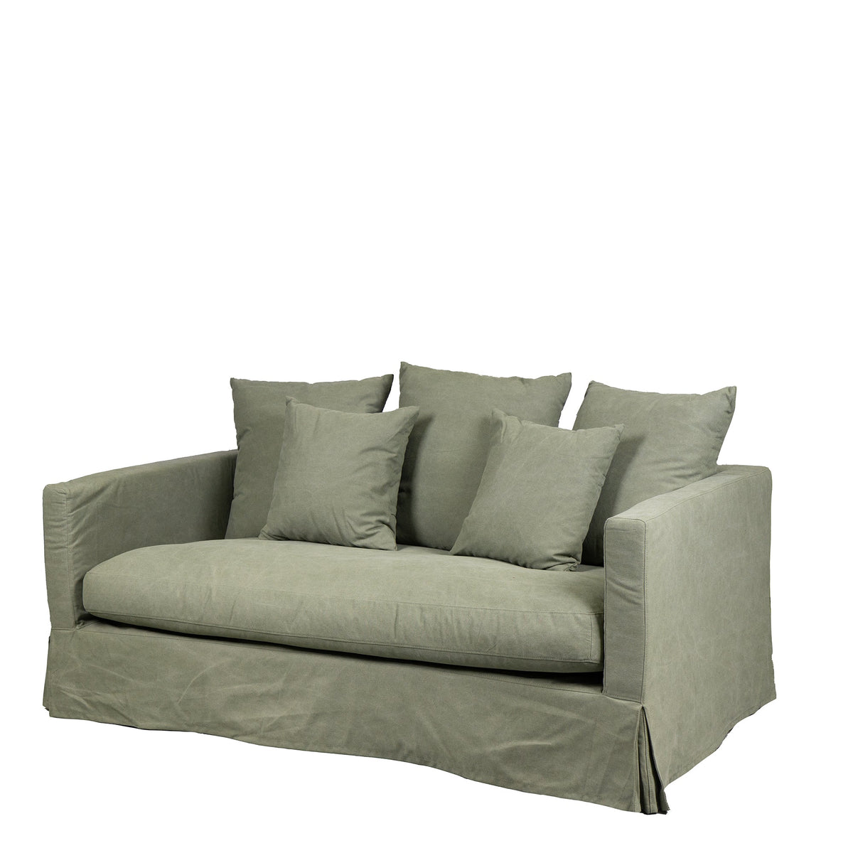 Luxe 2-Seater Slipcover Sofa | Forest Green
