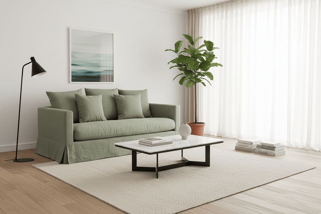 Luxe 2-Seater Slipcover Sofa | Forest Green