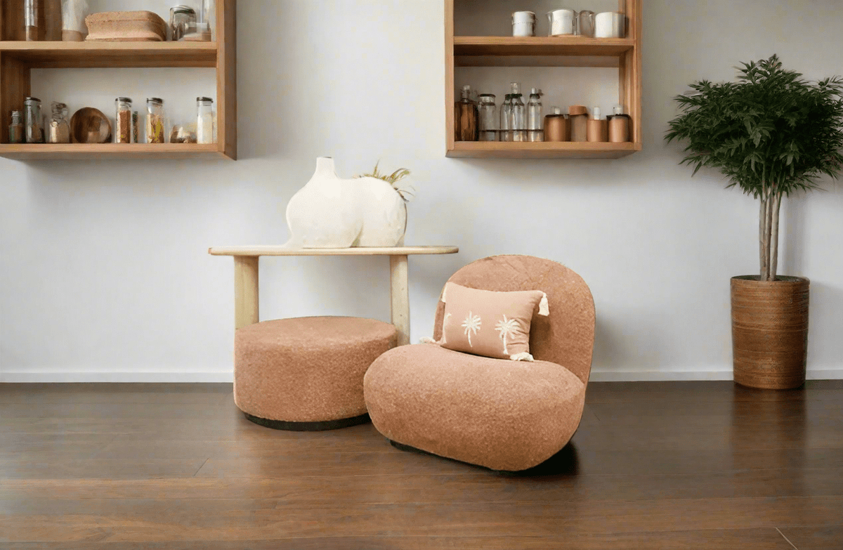 Maddie Casual Boucle Chair - Berry