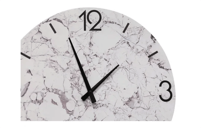 Marble Look Wall Clock - White