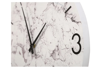 Marble Look Wall Clock - White